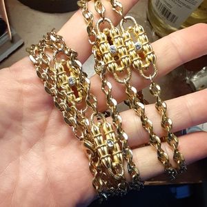 BOGO Gold plated cz link necklace